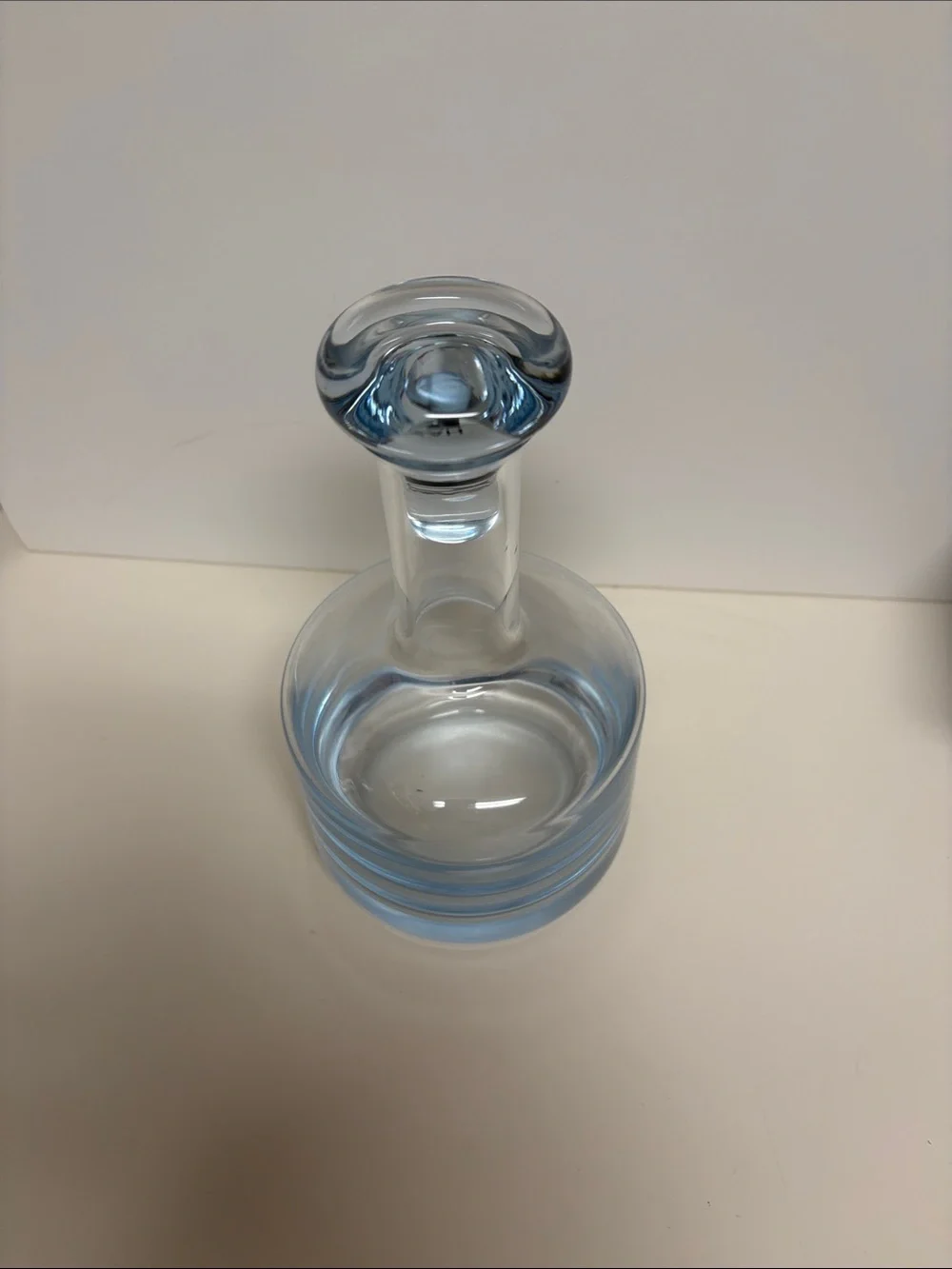 Clear Light Blue Glass Decanter from Norway